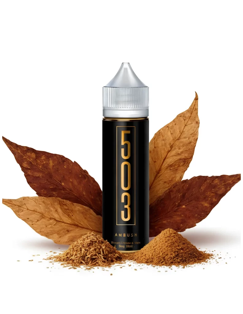 Flacon de e-liquide Ambush 503 50ml format shortfill saveur tabac blond et oriental