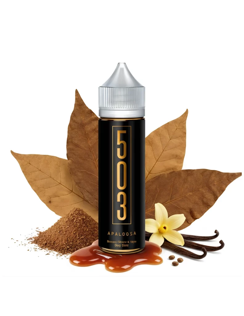 Flacon de e-liquide Apaloosa 503 50ml saveur tabac blond caramel et vanille