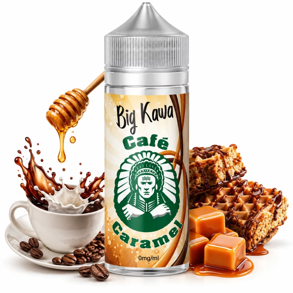 Flacon eliquide Big Kawa shortfill format par Liquidelab saveur cafe caramel