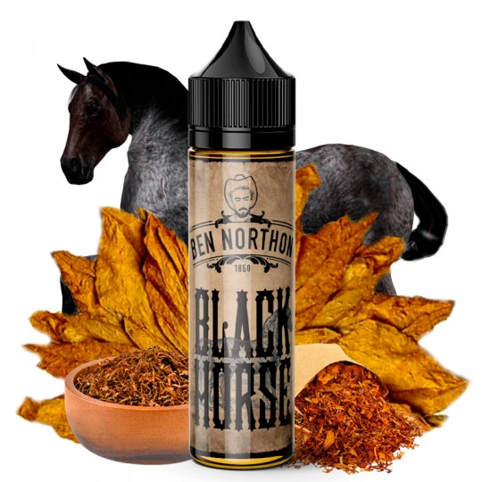 Flacon d'e-liquide Black Horse Ben Northon 50ml format shortfill saveur classic boisé
