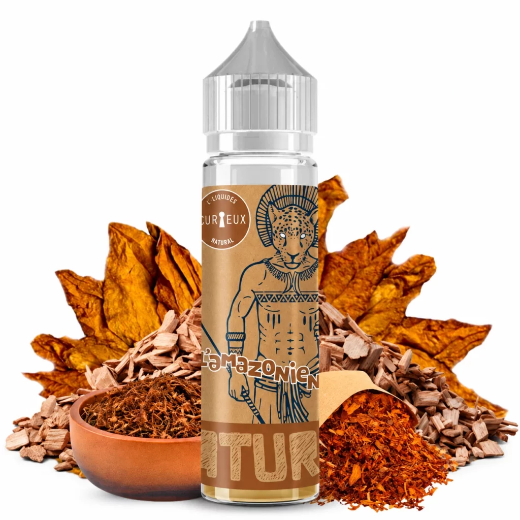 Flacon de e-liquide L'Amazonien Curieux 50ml Édition Natural base végétale