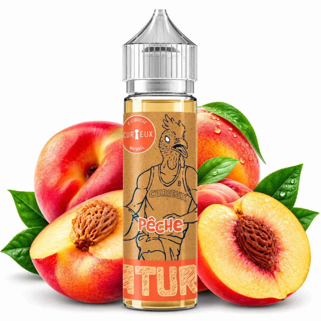 Flacon d'e-liquide Natural Pêche Curieux 50ml édition végétale