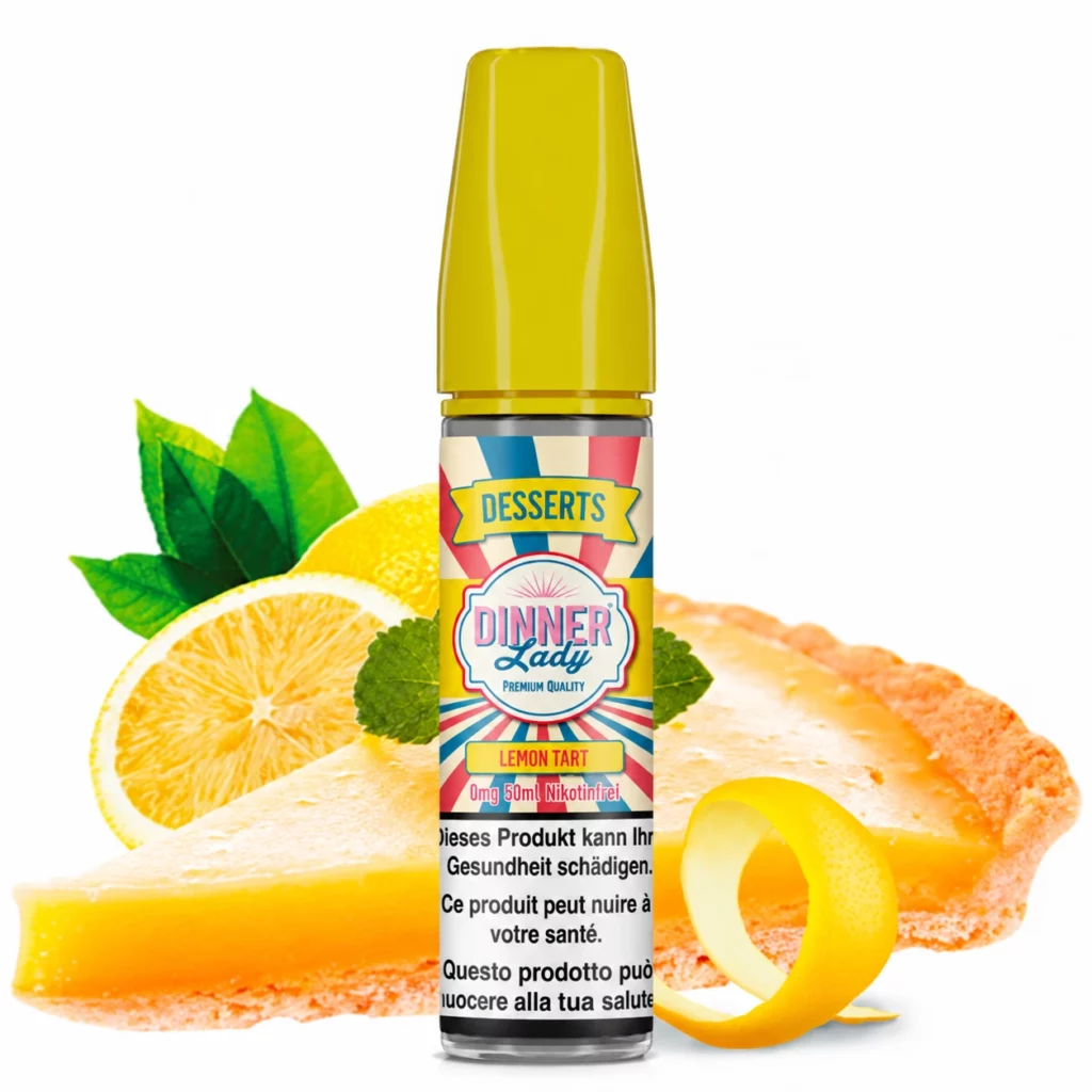 Flacon d'e-liquide Lemon Tart Dinner Lady 50ml format shortfill tarte au citron