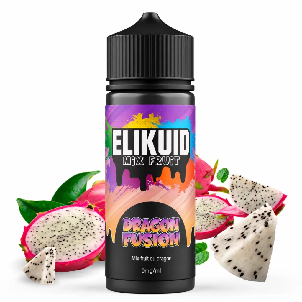 Flacon e-liquide Dragon Fusion 100ml Elikuid by Liquidelab goût fruit du dragon frais