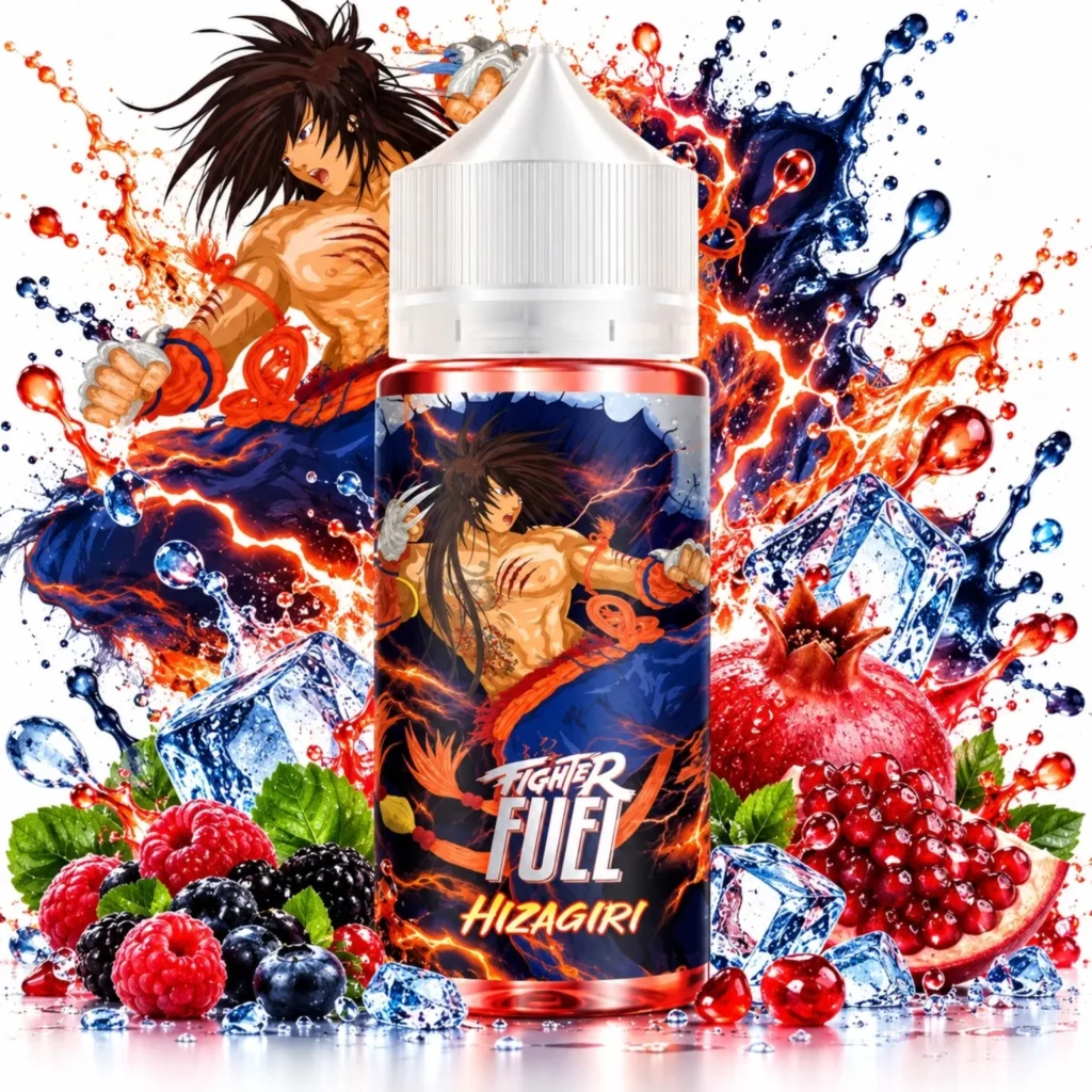 Flacon de e-liquide Hizagiri Fighter Fuel 100ml grand format par Maison Fuel