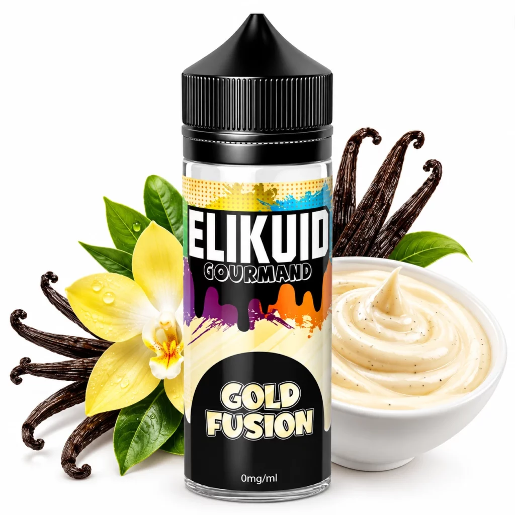 Flacon de e-liquide Gold Fusion 100ml Elikuid by Liquidelab saveur crème custard vanille