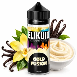 Flacon de e-liquide Gold Fusion 100ml Elikuid by Liquidelab saveur crème custard vanille
