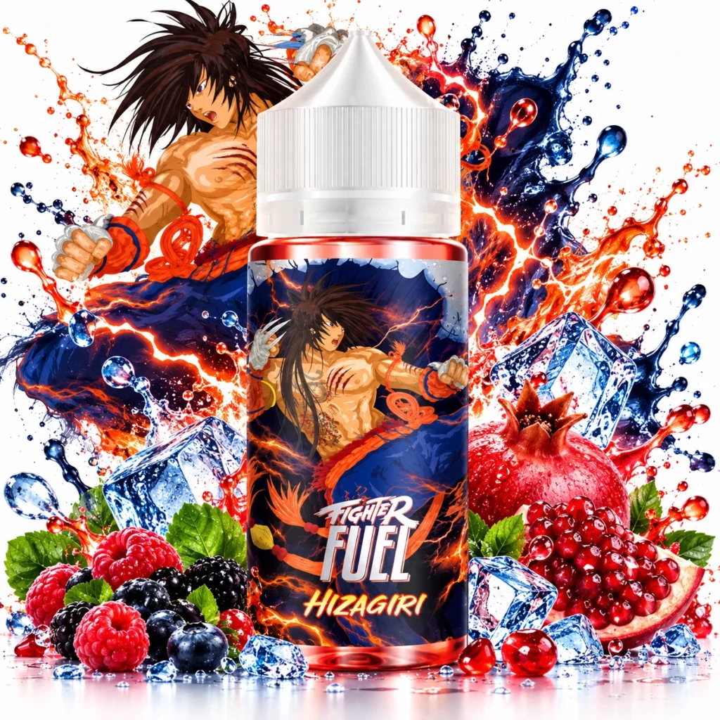 Flacon de e-liquide Hizagiri Fighter Fuel 100ml grand format par Maison Fuel