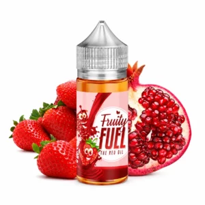 Flacon d'e-liquide The Red Oil 100ml Fruity Fuel par Maison Fuel saveur fraise grenade