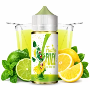Flacon d'e-liquide The White Oil 100ml Fruity Fuel par Maison Fuel saveur limonade citron