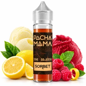 Flacon d'e-liquide Sorbet Pachamama 50ml de Charlie's Chalk Dust saveur framboise citron givrés