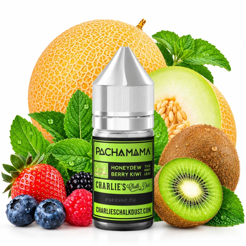 Flacon d'arôme concentré The Mint Leaf Pachamama 30ml saveur melon kiwi baies menthe
