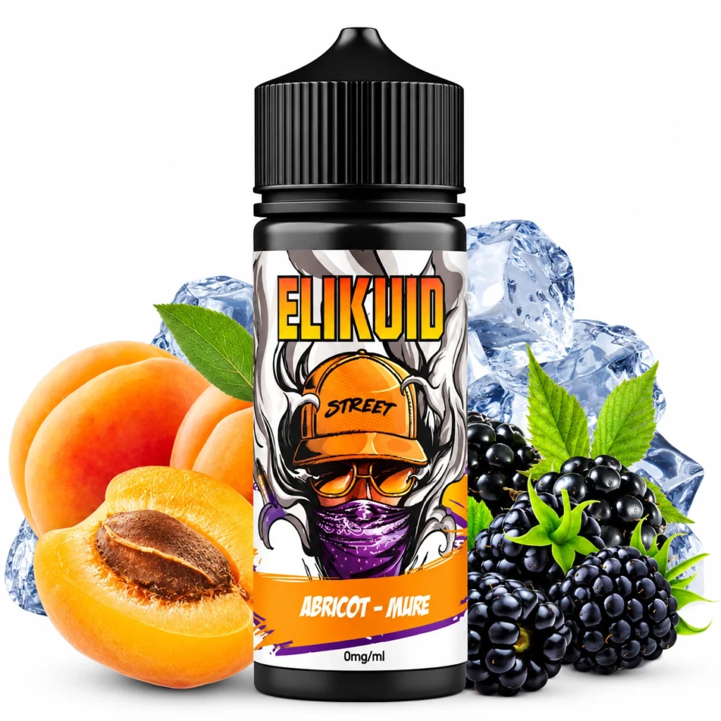 Flacon d e-liquide abricot mure elikuid street 100ml par Liquidelab