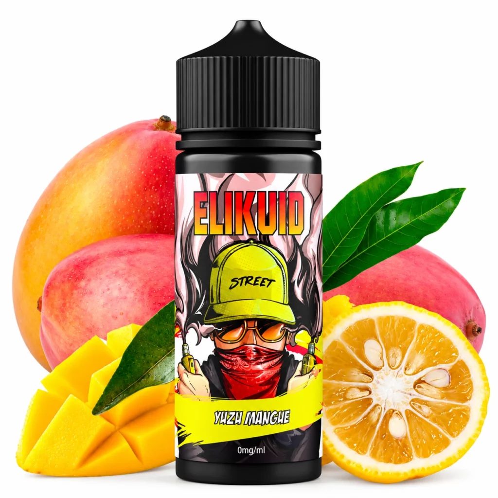 Flacon de 100 ml d'e-liquide Yuzu Mangue Elikuid Street by Liquidelab