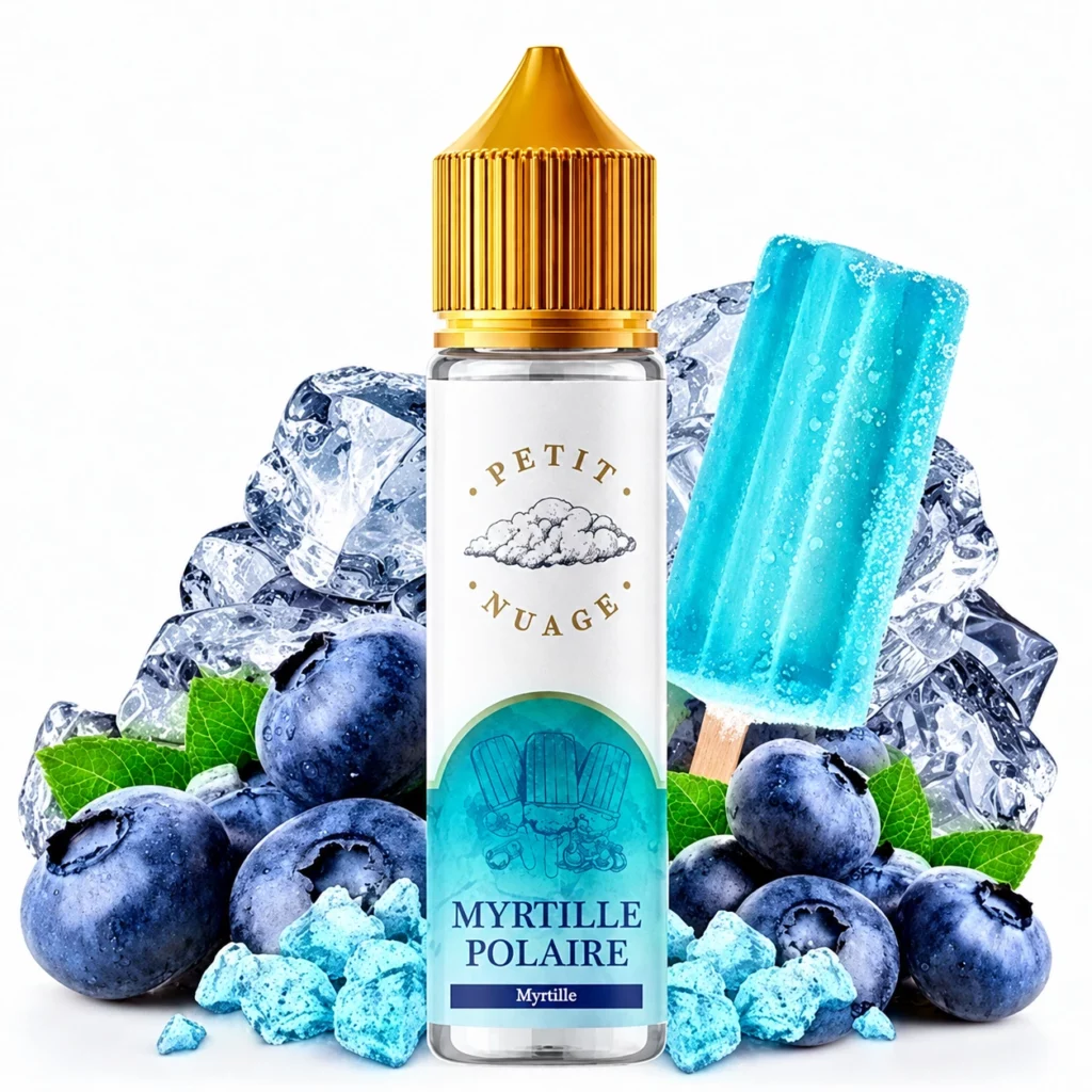 Flacon d'e-liquide Myrtille Polaire Petit Nuage 50ml fruité frais