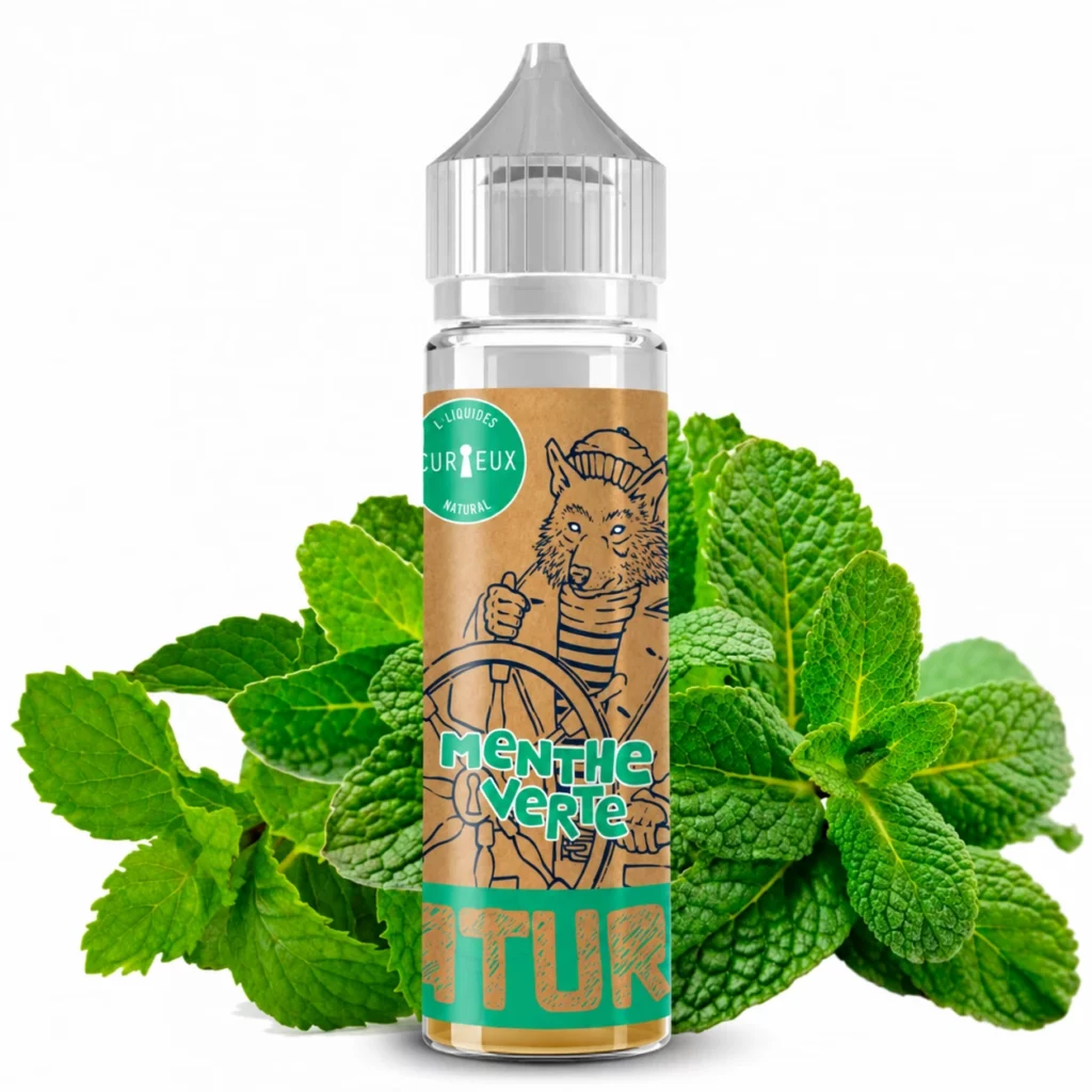 Flacon 50ml e-liquide Menthe Verte Natural Curieux base vegetol