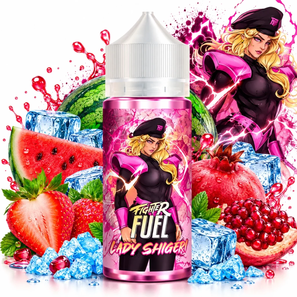Flacon de e-liquide Lady Shigeri Fighter Fuel 100ml par Maison Fuel