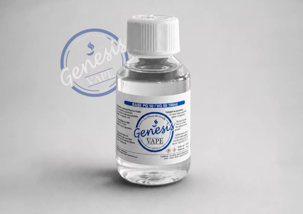 Flacon de base neutre 50/50 100ml sans nicotine Génésis Vape pour e-liquide DIY