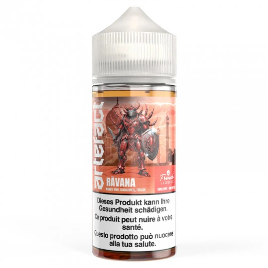 Flacon d e-liquide Ravana Artefact 100ml Le French Liquide saveur mangue kiwi grenade fraîche