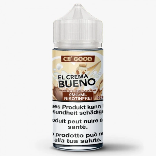 Flacon de e-liquide El Crema Bueno Ce Good 100ml saveur creme de noisette