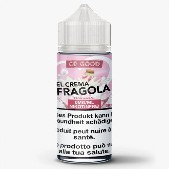 Flacon d'e-liquide El Crema Fragola Ce'Good 100ml saveur fraise et crème