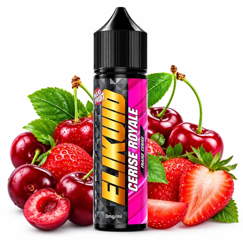 Flacon de e-liquide Elikuid Cerise Royale 50ml saveur cerise et fraise