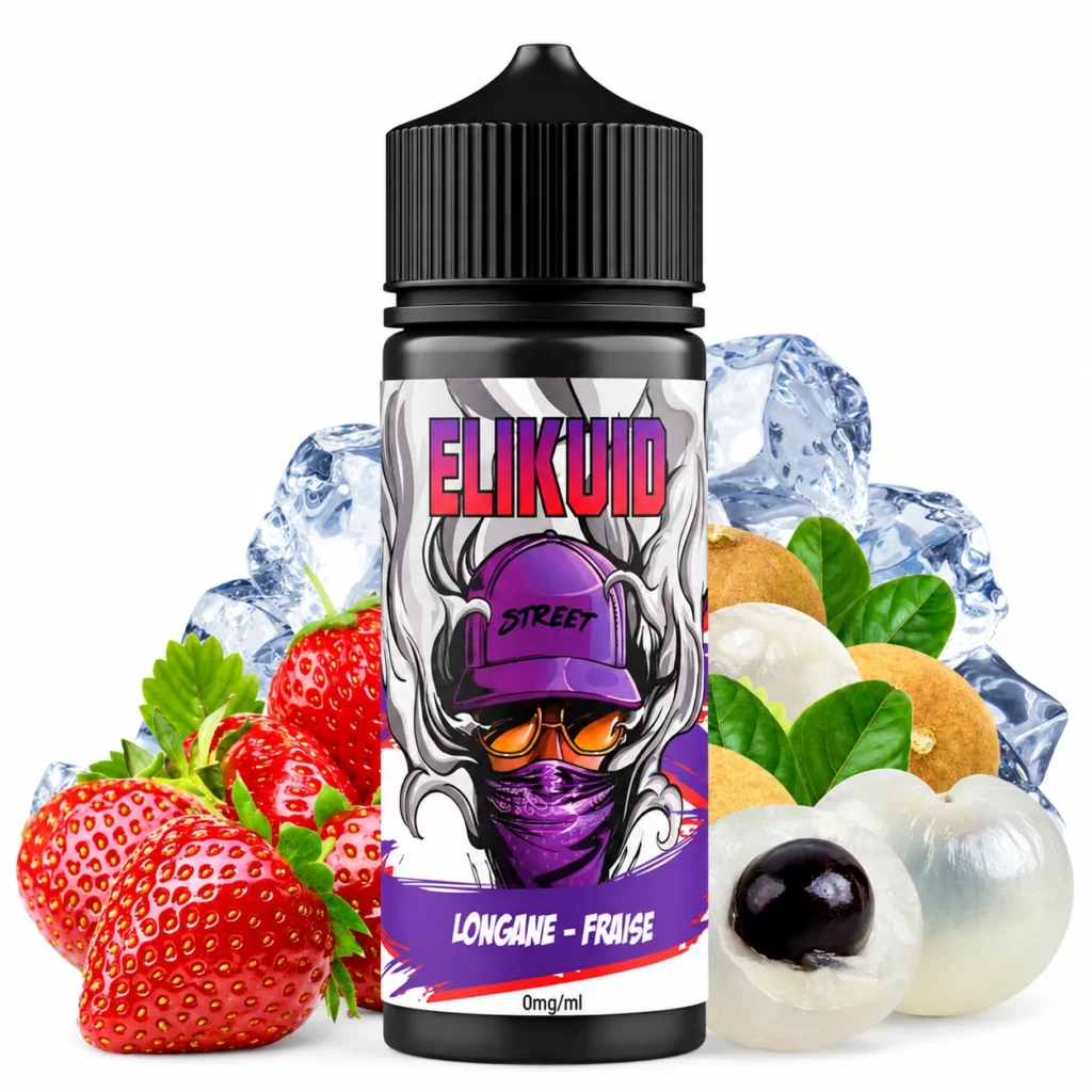 Flacon d e-liquide Longane Fraise Elikuid Street Liquidelab 100ml