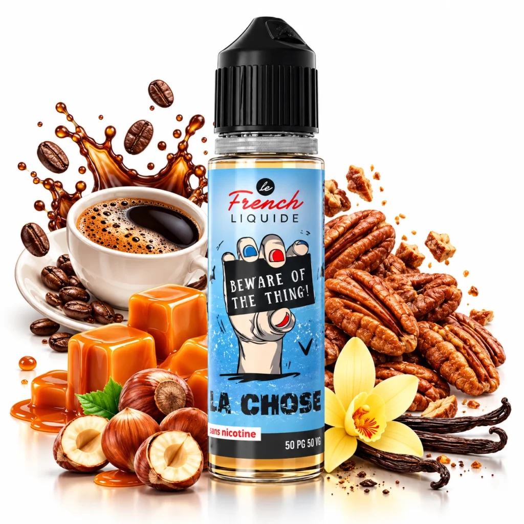 Flacon d'e-liquide La Chose 50ml Le French Liquide saveur café caramel noisette