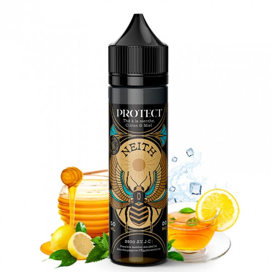 Flacon de e-liquide Neith Protect 50ml saveur thé menthe et miel