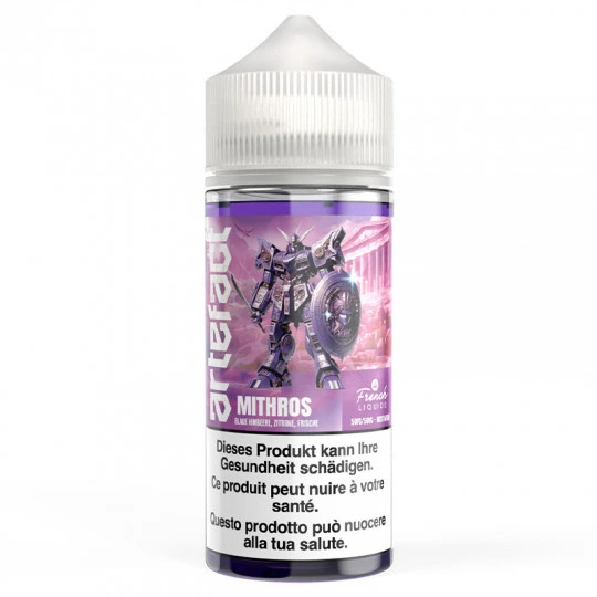 Flacon de e-liquide Mithros Artefact 100ml Le French Liquide saveur framboise bleue et citron frais